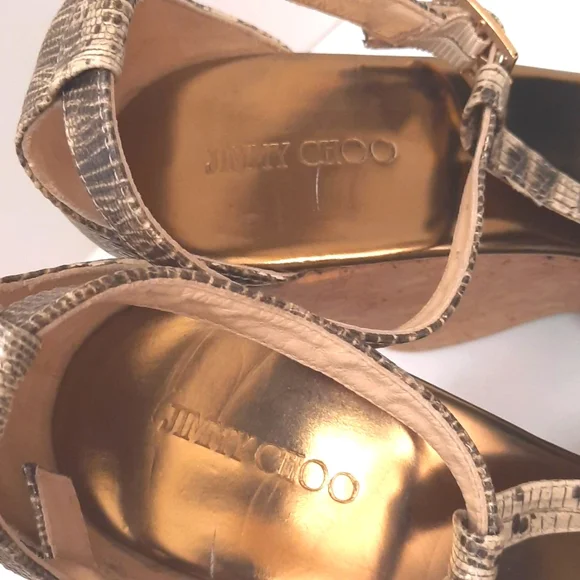 New Jimmy Choo Snakeskin Wedges Women’s US Size 10 - Picture 5 of 11